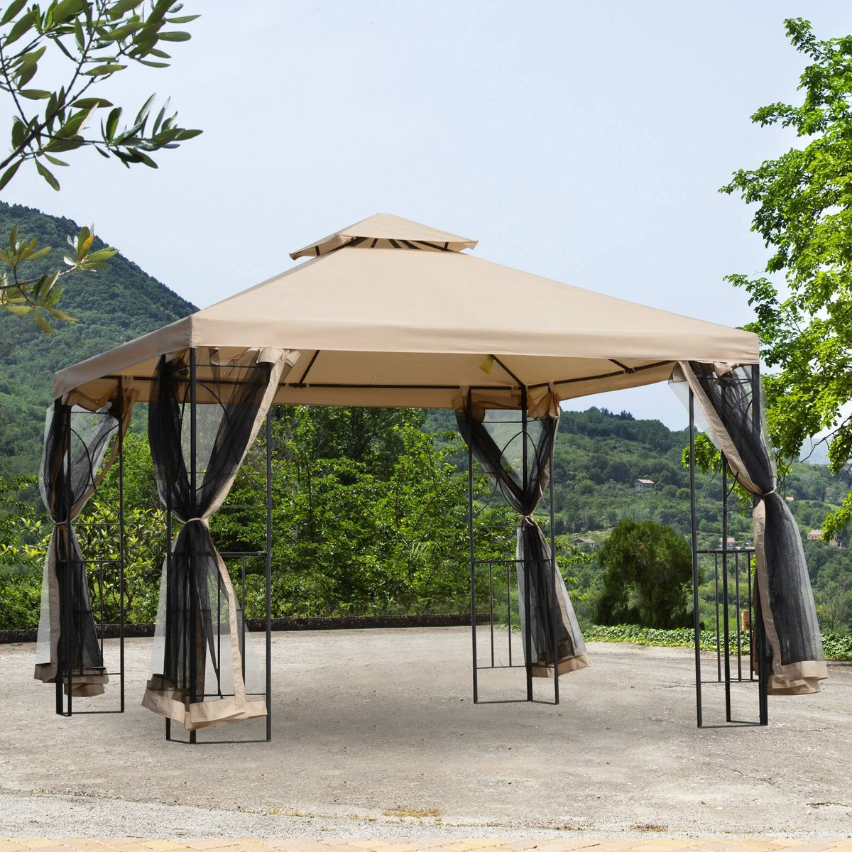 10'x10' Steel Fabric Pop Up Square Gazebo Z9678