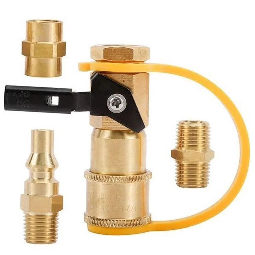 1/4" RV Propane Quick Connect Adapter Brass 5-Piece Set V2006