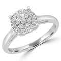 0.25 CTW Round Diamond Cluster Engagement Ring in 10K White Gold T38403