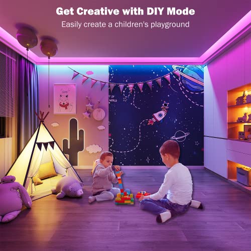 100 ft Music Sync Color Changing RGB Led Strip Lights with Remote V88378