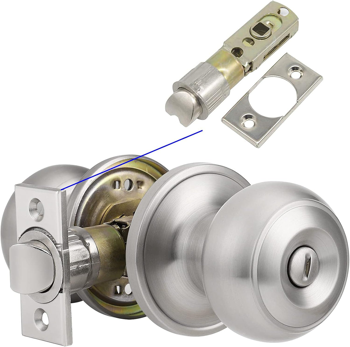 10 Pack Passage Interior Door Knobs with Removable Plate Z23072