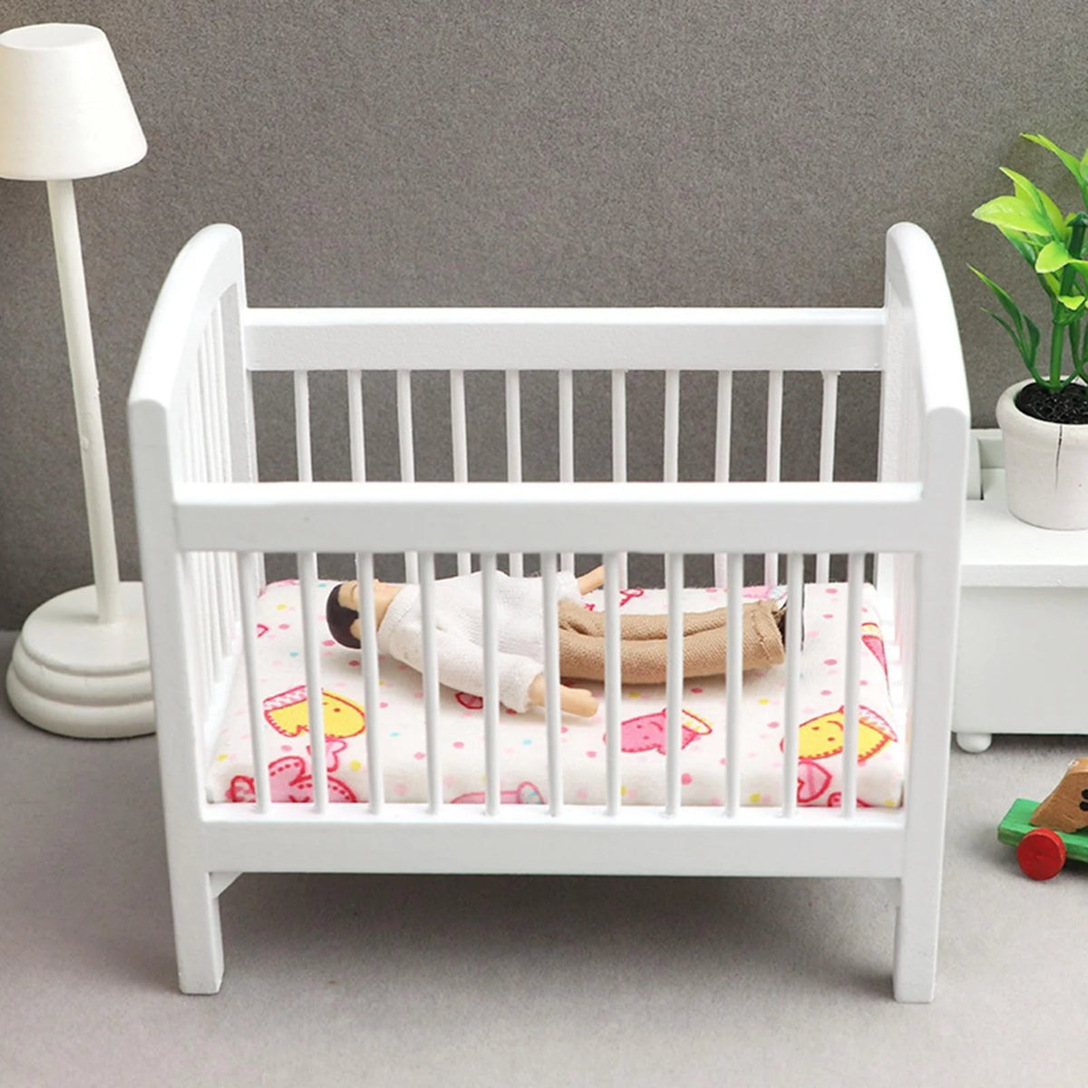 1/12 Scale Wooden Crib Furniture Set K4176