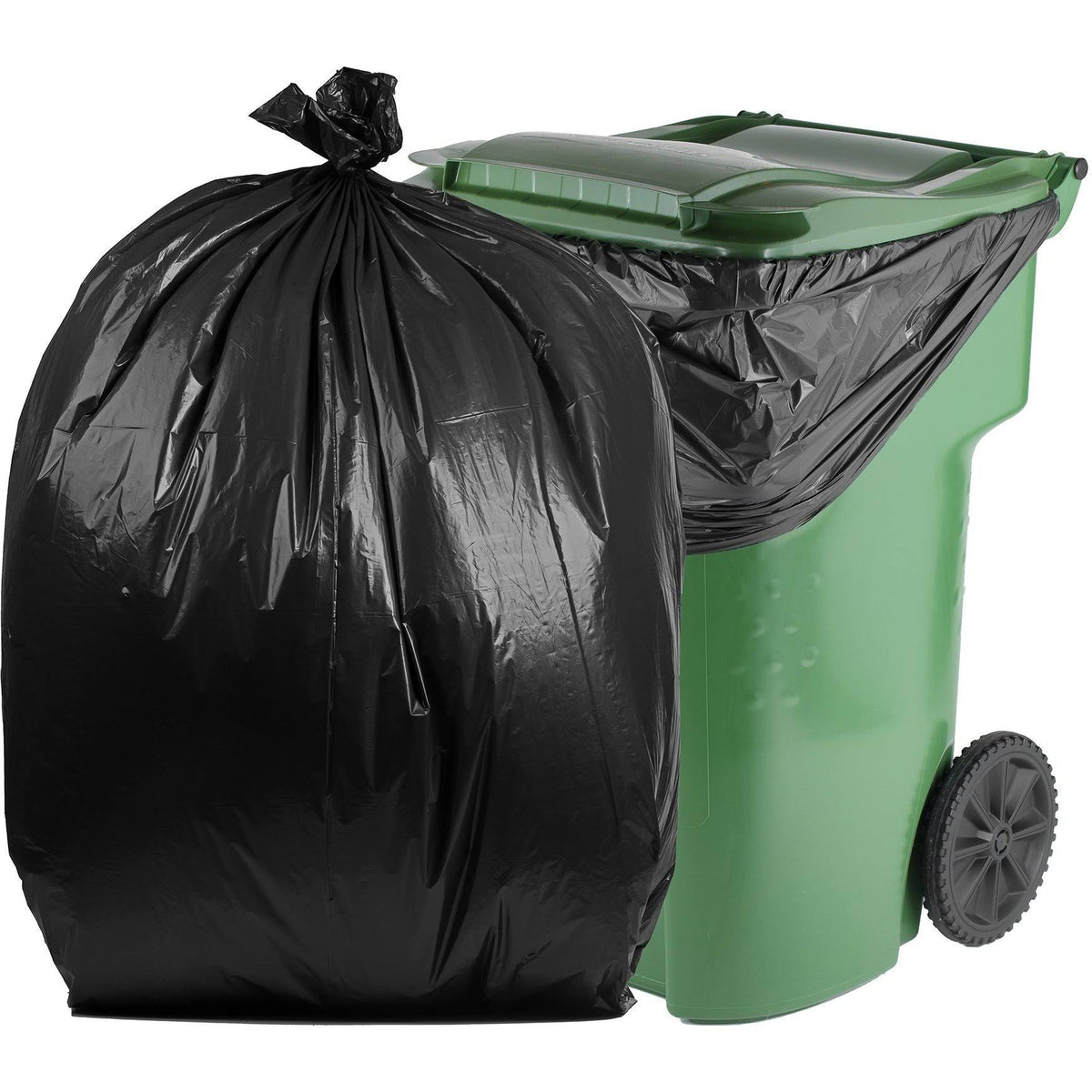 100 Gallon Black 2 Mil Heavy Duty Garbage Bags U5029