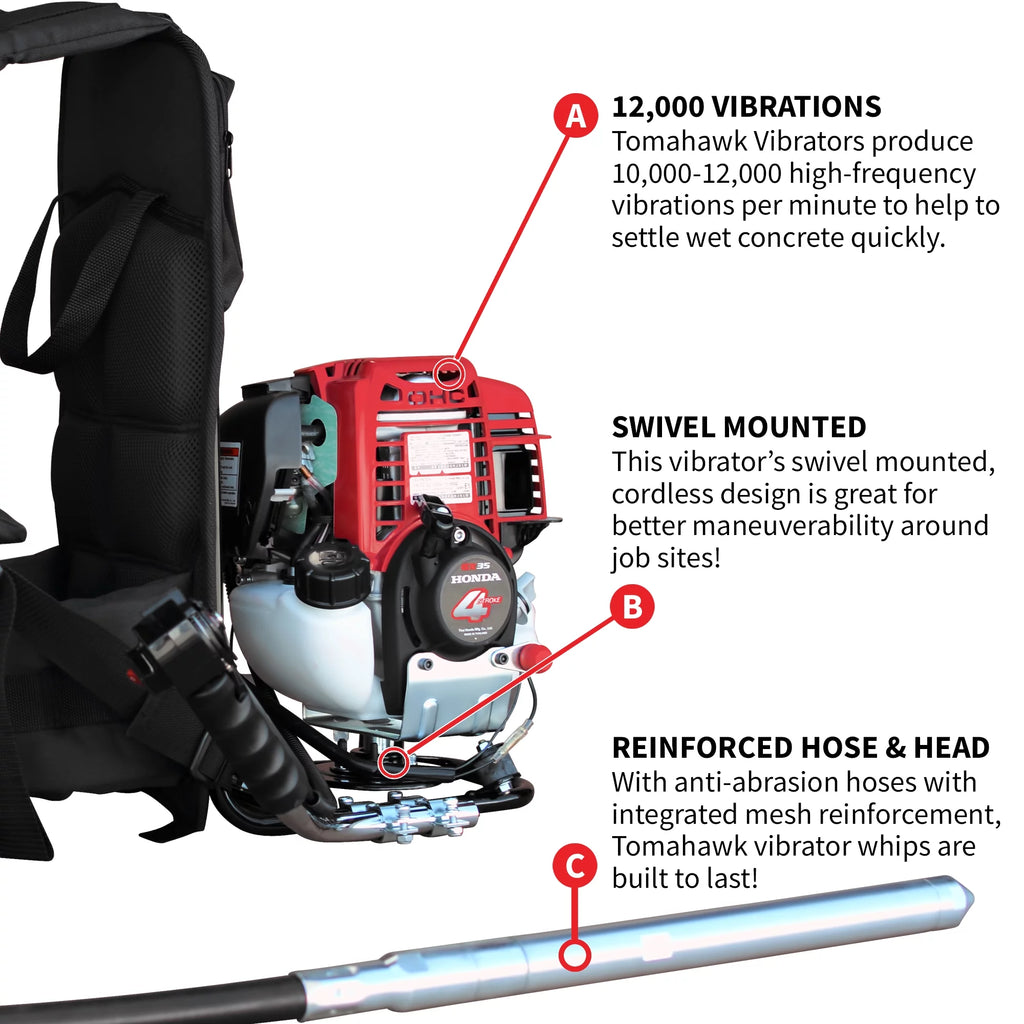 1.6 HP Concrete Vibrator with 10ft. Whip Y22661