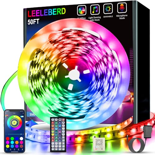 100 ft Music Sync Color Changing RGB Led Strip Lights with Remote V88378