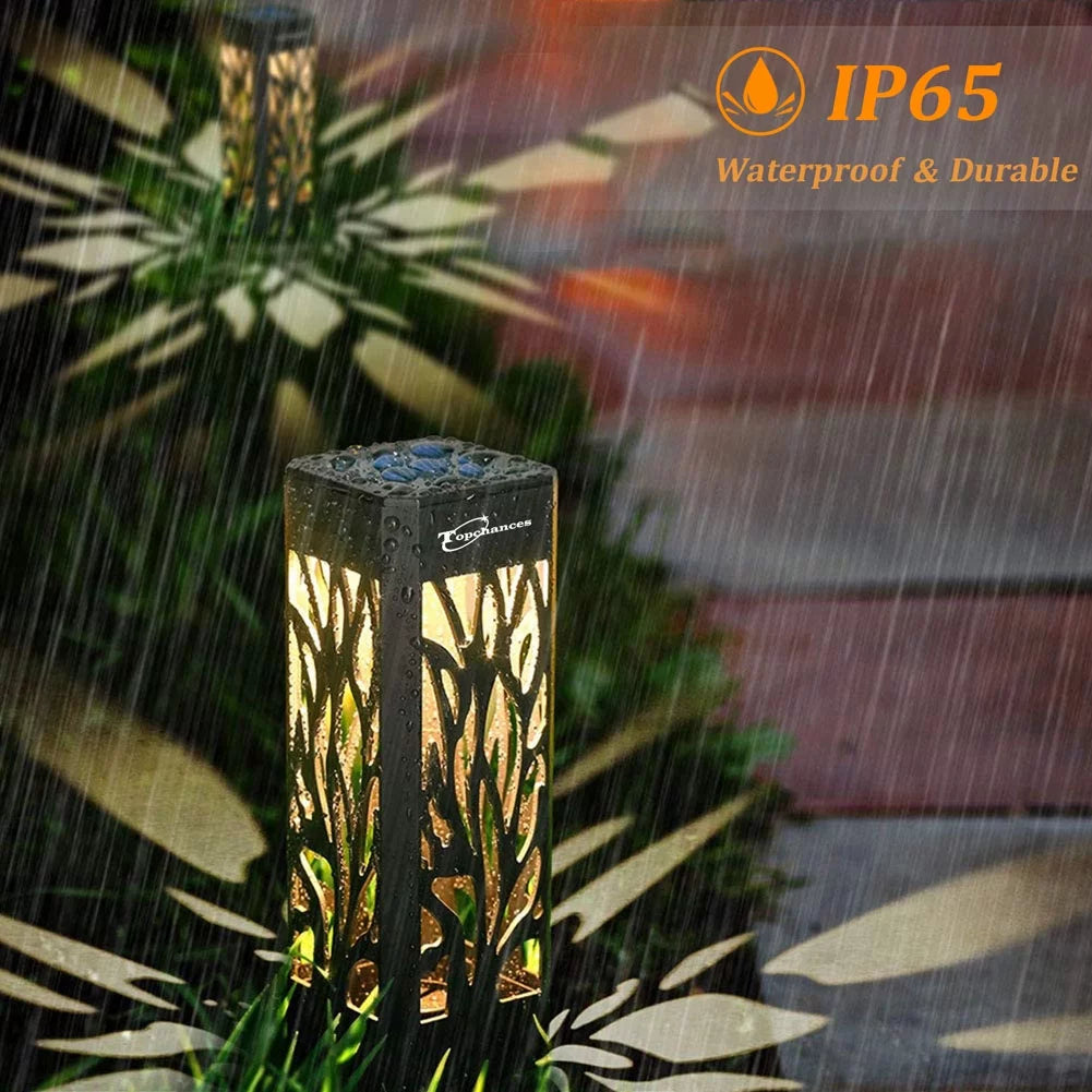 10 Pack Solar Powered LED Pathway Lights Warm White N210
