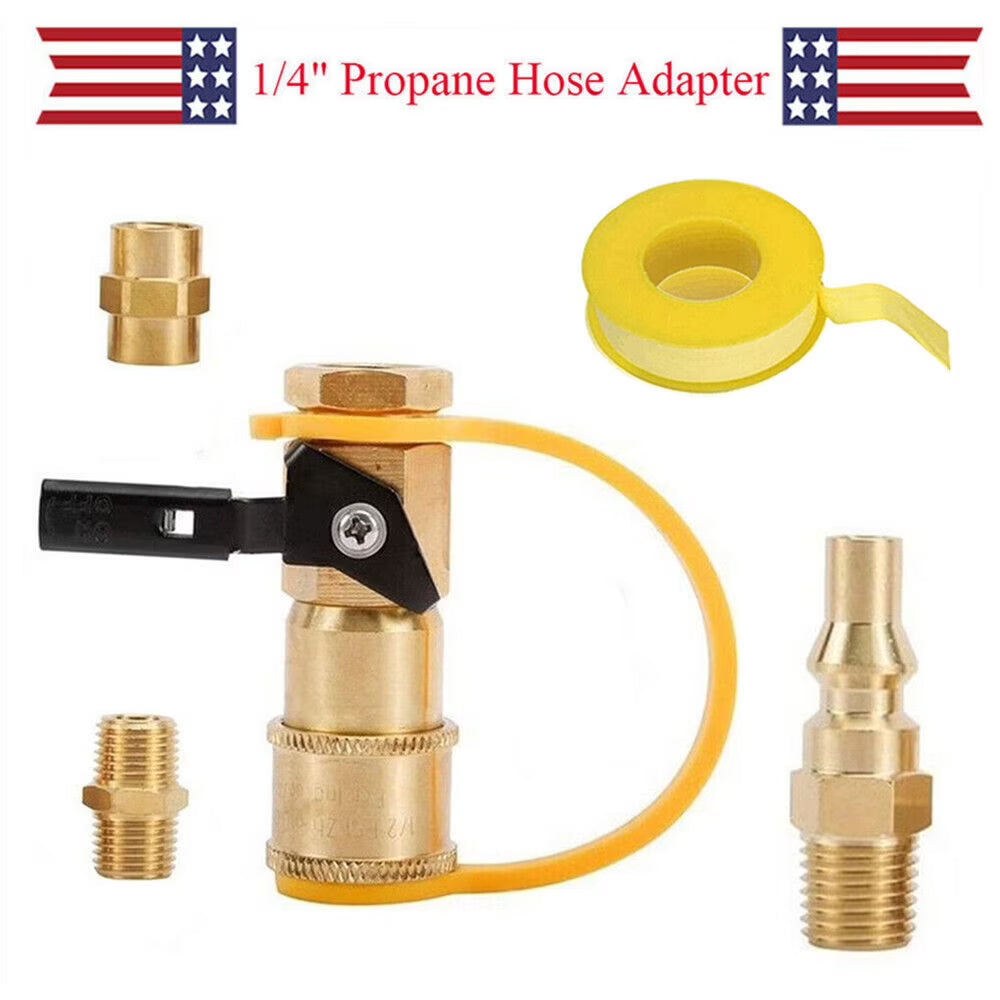 1/4" RV Propane Quick Connect Adapter Brass 5-Piece Set V2006
