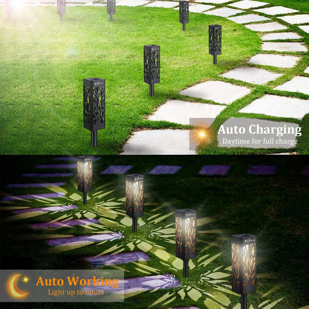 10 Pack Solar Powered LED Pathway Lights Warm White N210