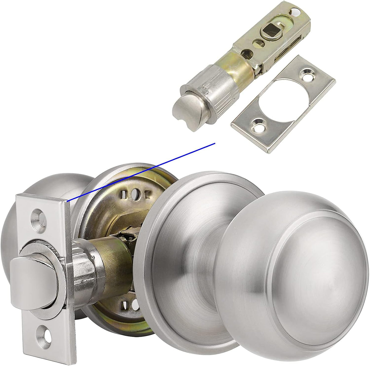 10 Pack Passage Interior Door Knobs with Removable Plate Z23072